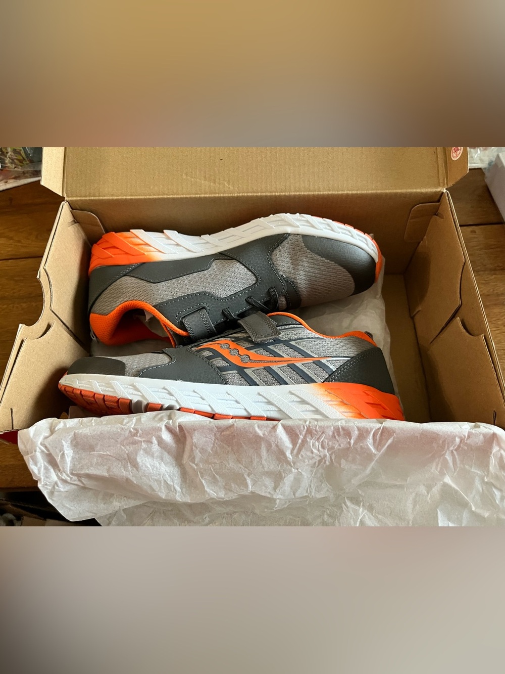 Saucony Women’s Gray & Orange Athletic Sneakers - Comfort Running Shoes
